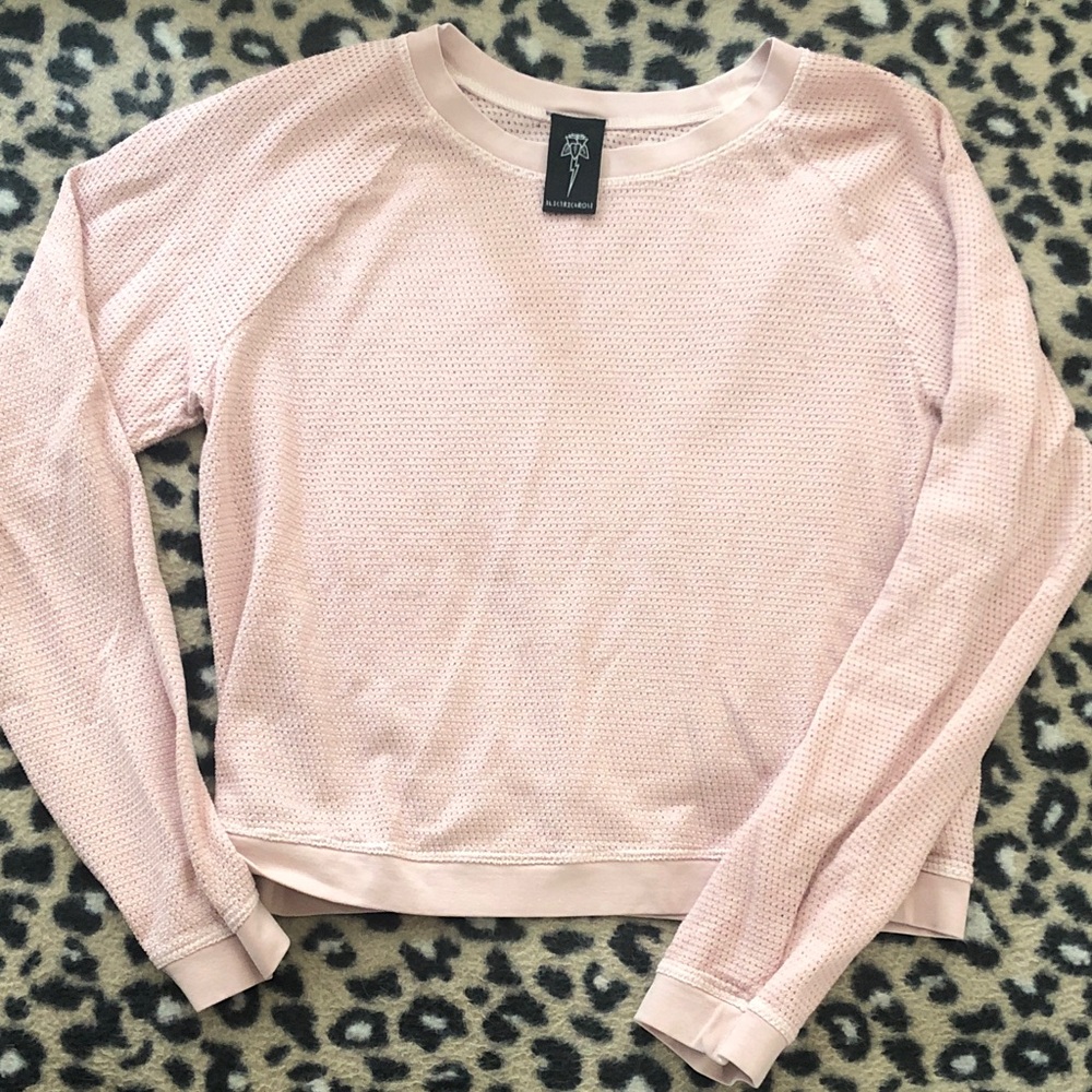 Electric & Rose Light Pink Mesh Pullover Sweatshirt